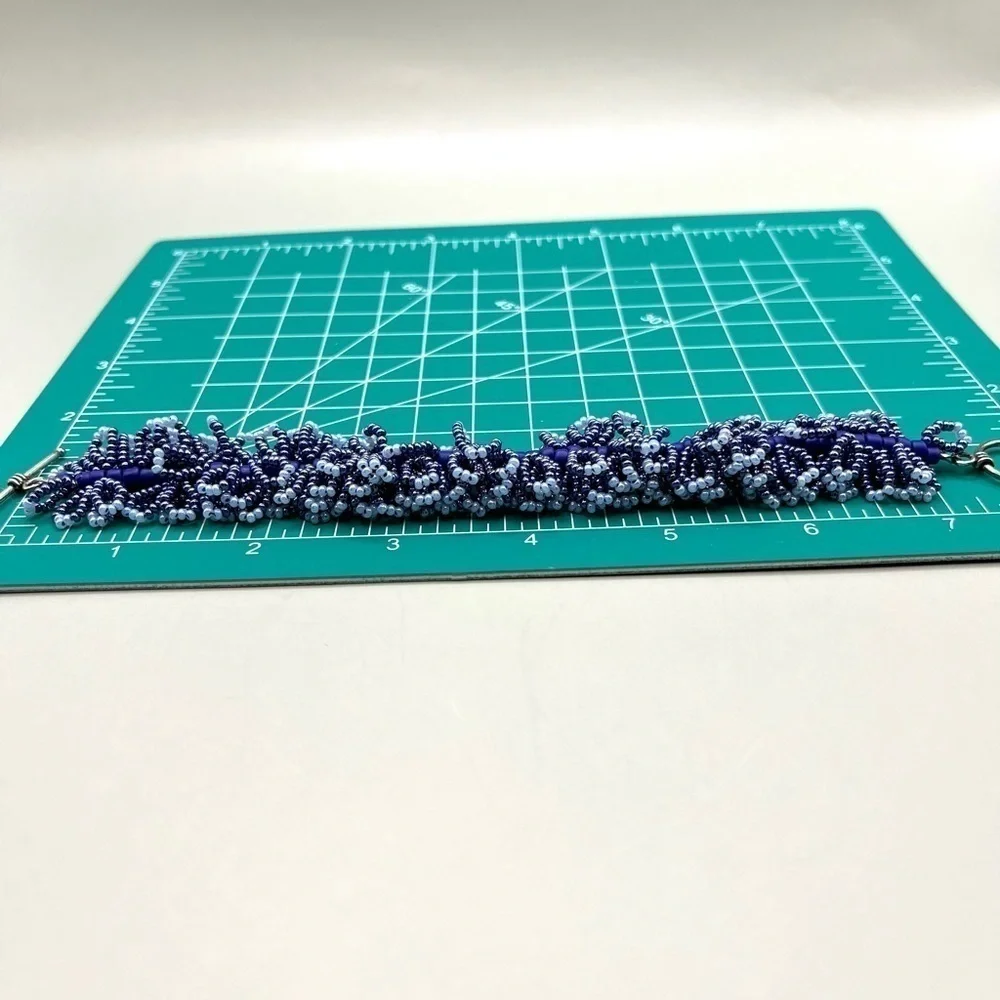 Blue Seed Bead Bracelet Multi Layered Seed Beads Assorted Blue Seed Beads